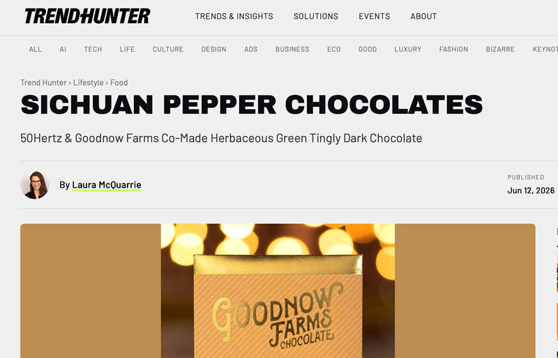 Trend Hunter Just Featured our Sichuan Pepper Bar