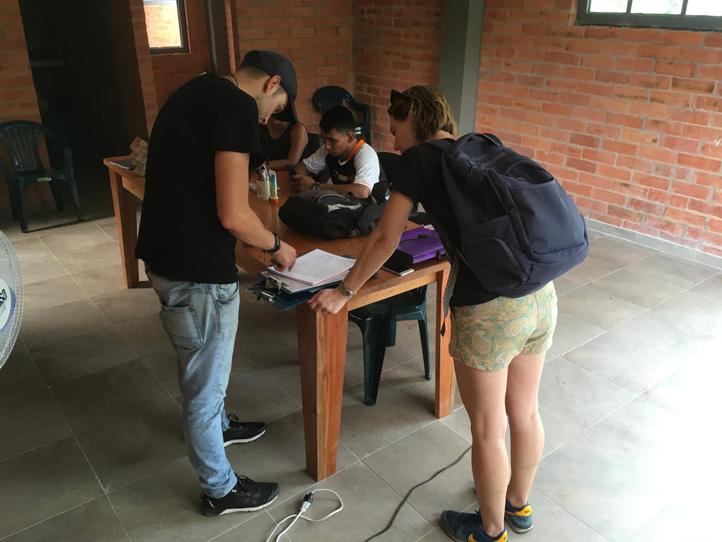 Goodnow Farms cofounders meet local cacao farmers in Boyaca Colombia