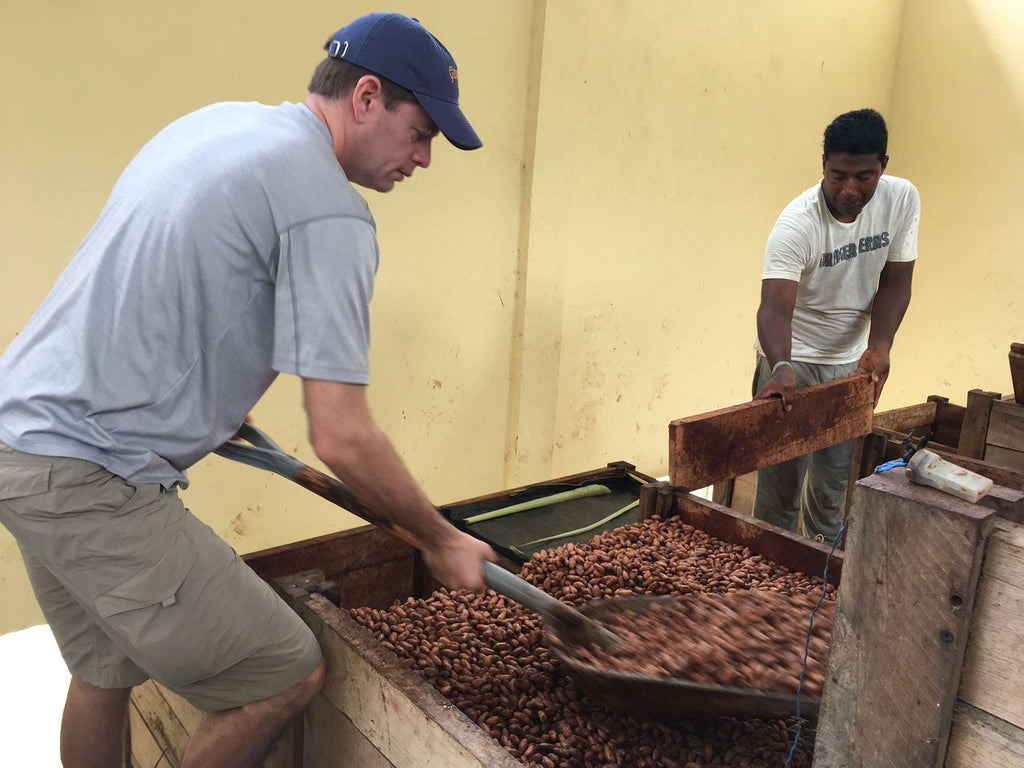 Goodnow Farms cofounder, Tom, on a cacao sourcing trip to Ecuador